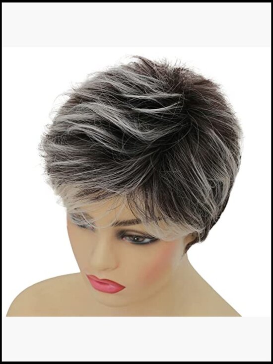 Short Layered Fluffy Pixie Cut Wig for Women Heat Resistant Synthetic Daily
